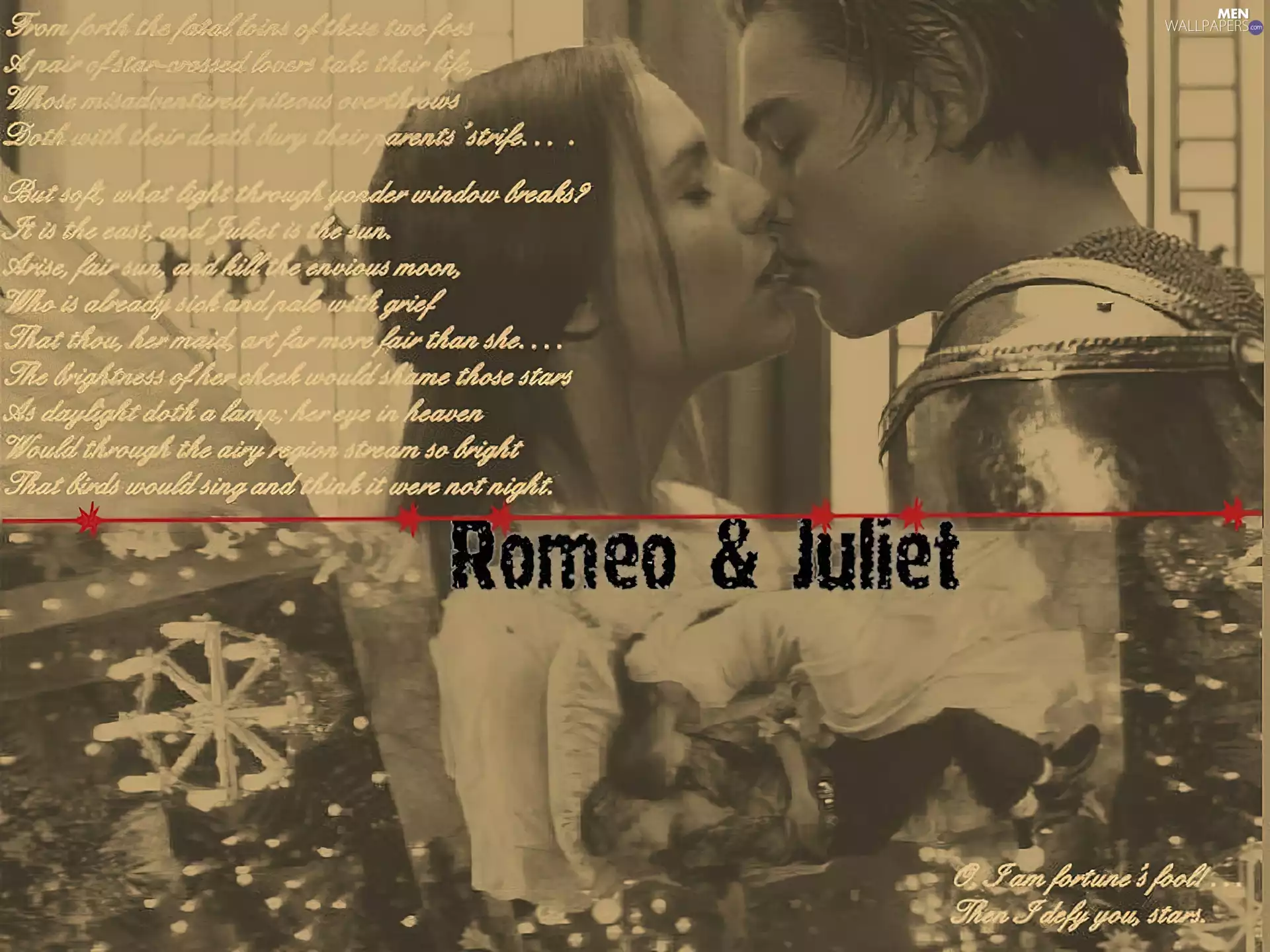 kiss, poem, Claire Danes, Leonardo DiCaprio, Romeo And Juliet