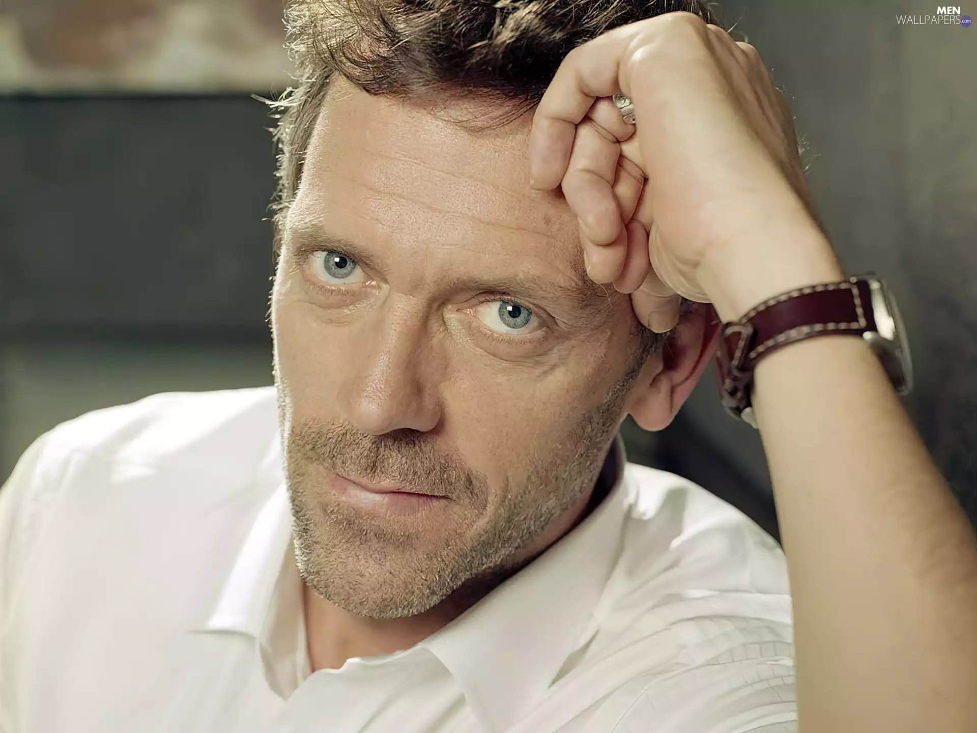 Hugh Laurie, shirt, Watch, White
