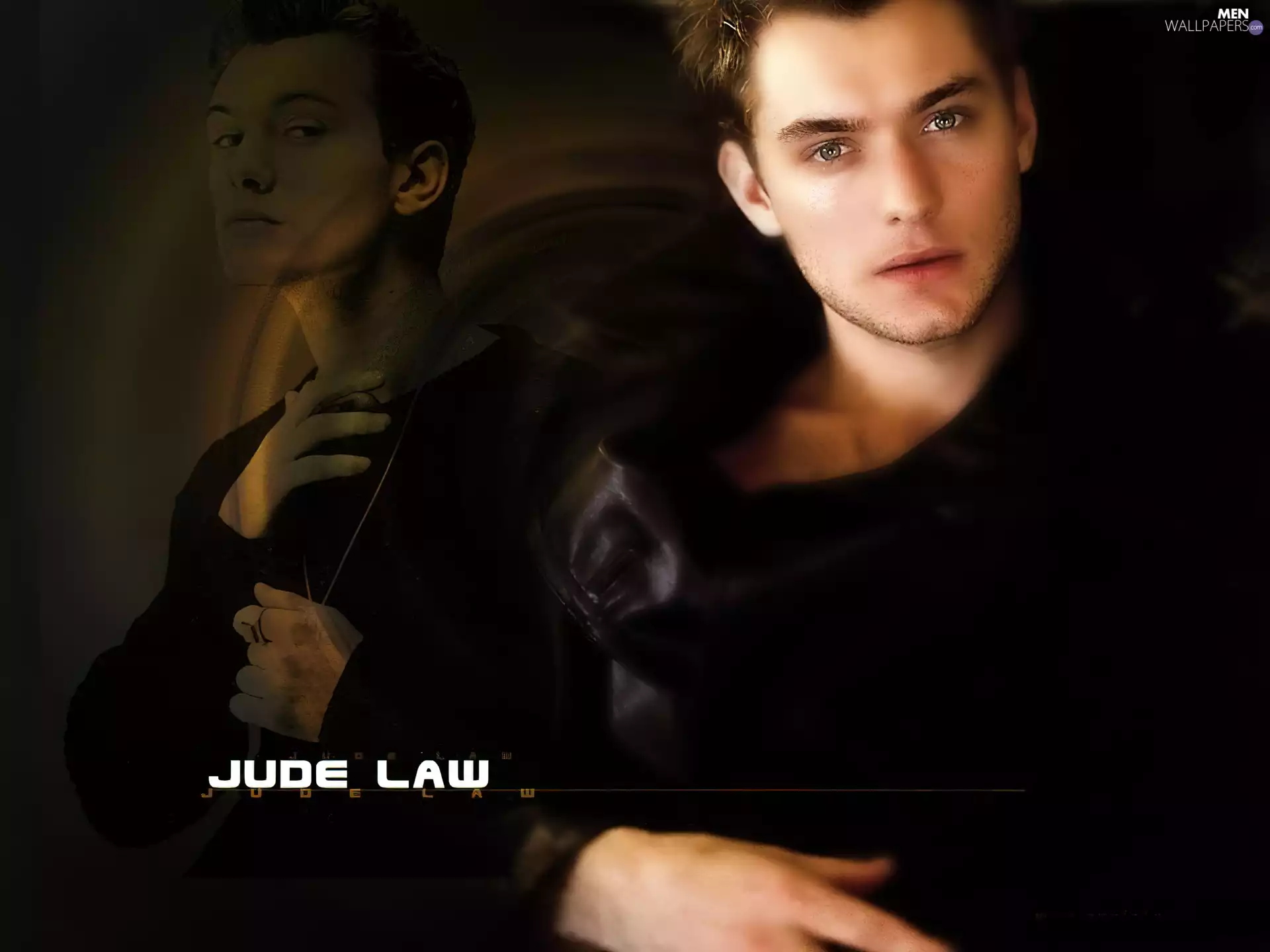 Blue eyes, Jude Law, Black Suit