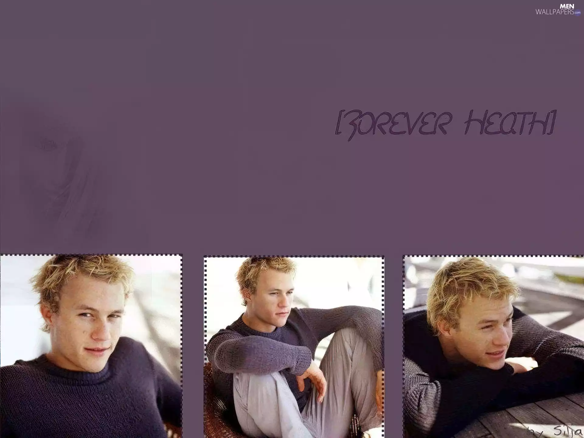 gray sweater, Heath Ledger, Light hair
