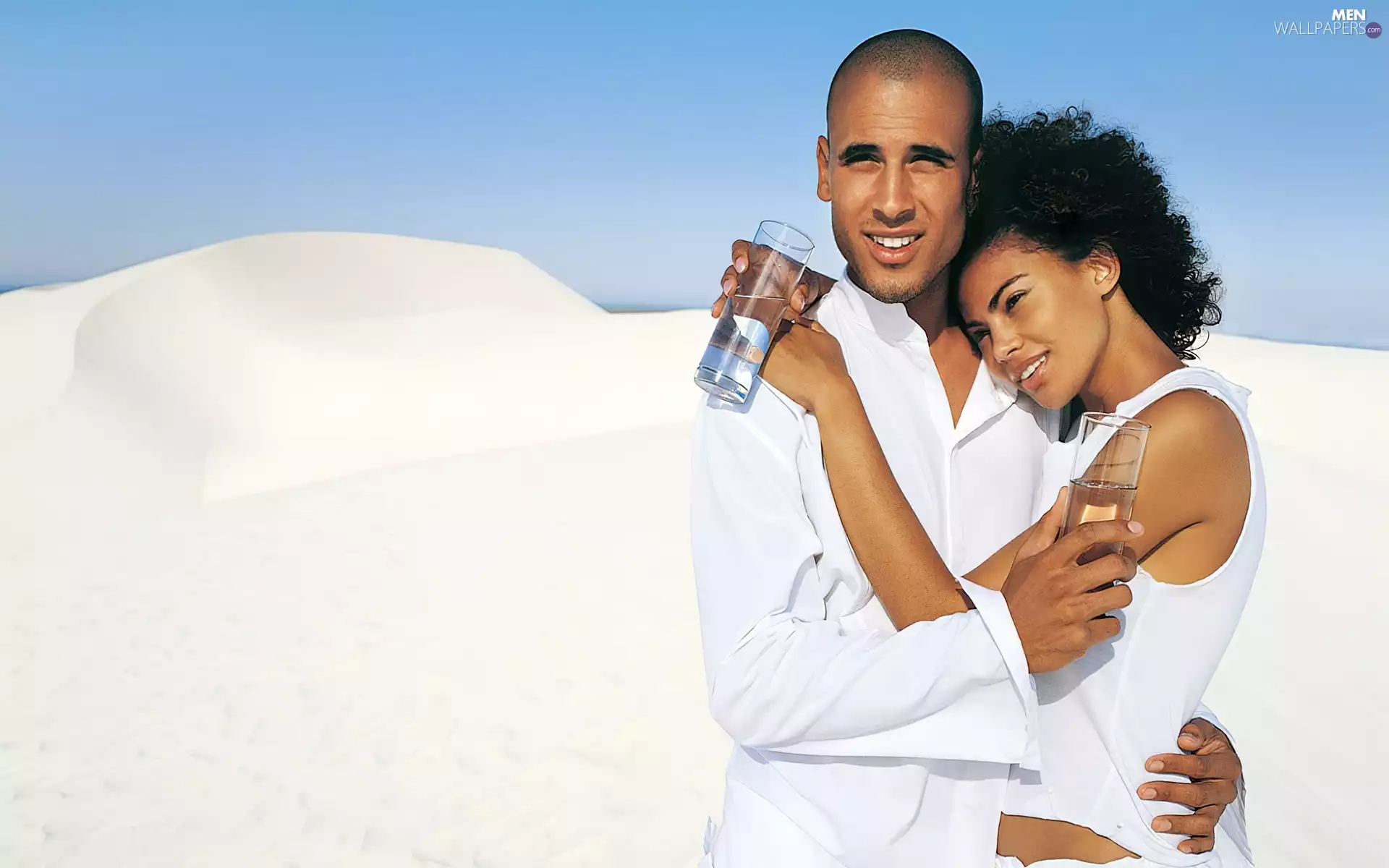 Glass, White, a man, water, Women