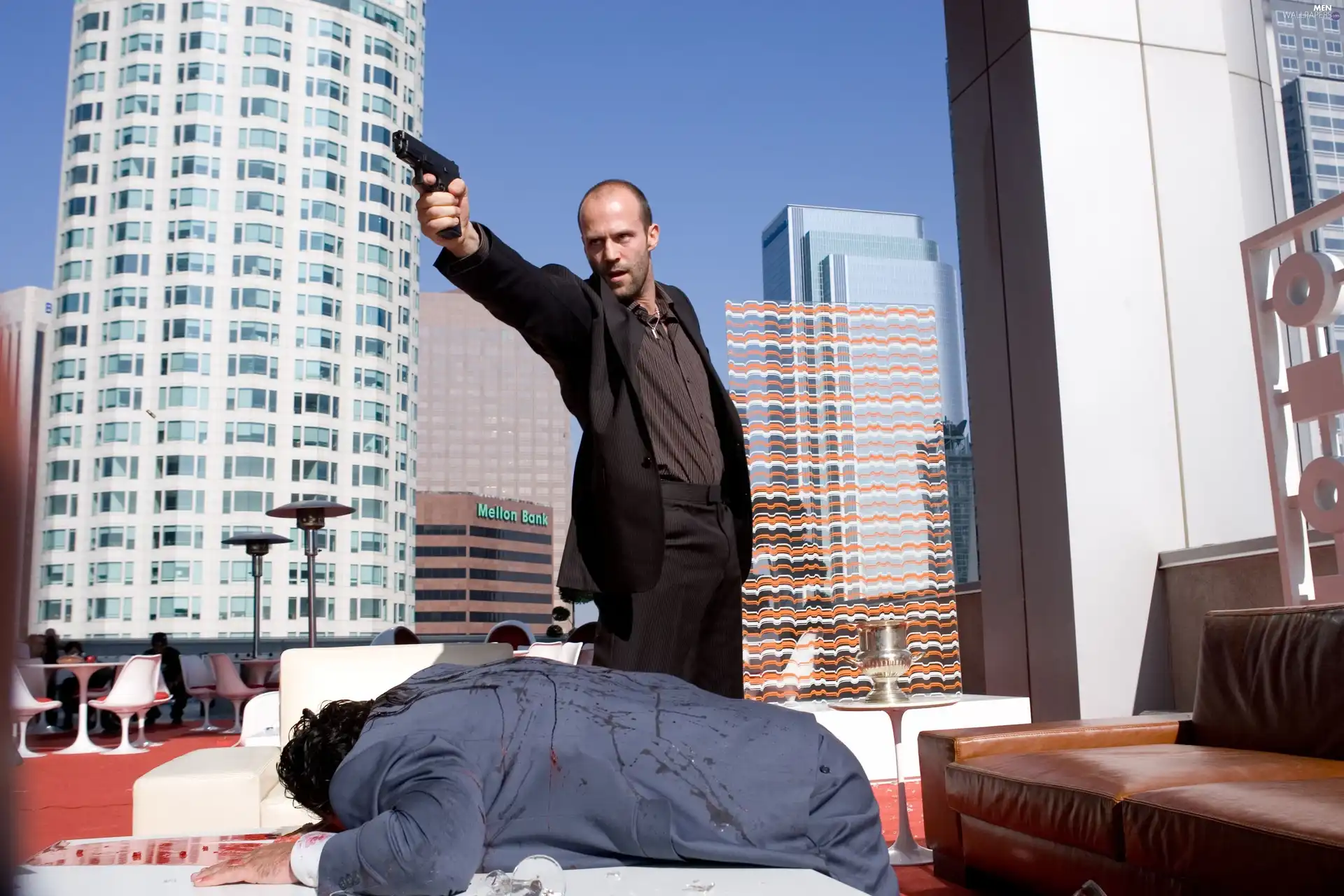 Jason Statham, Gun, murder, skyscrapers