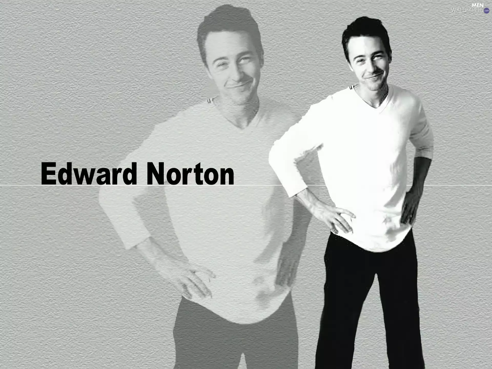 black pants, Edward Norton, White shirt