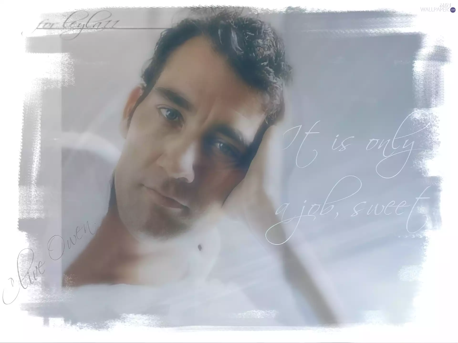 Blue eyes, Clive Owen, dark hair