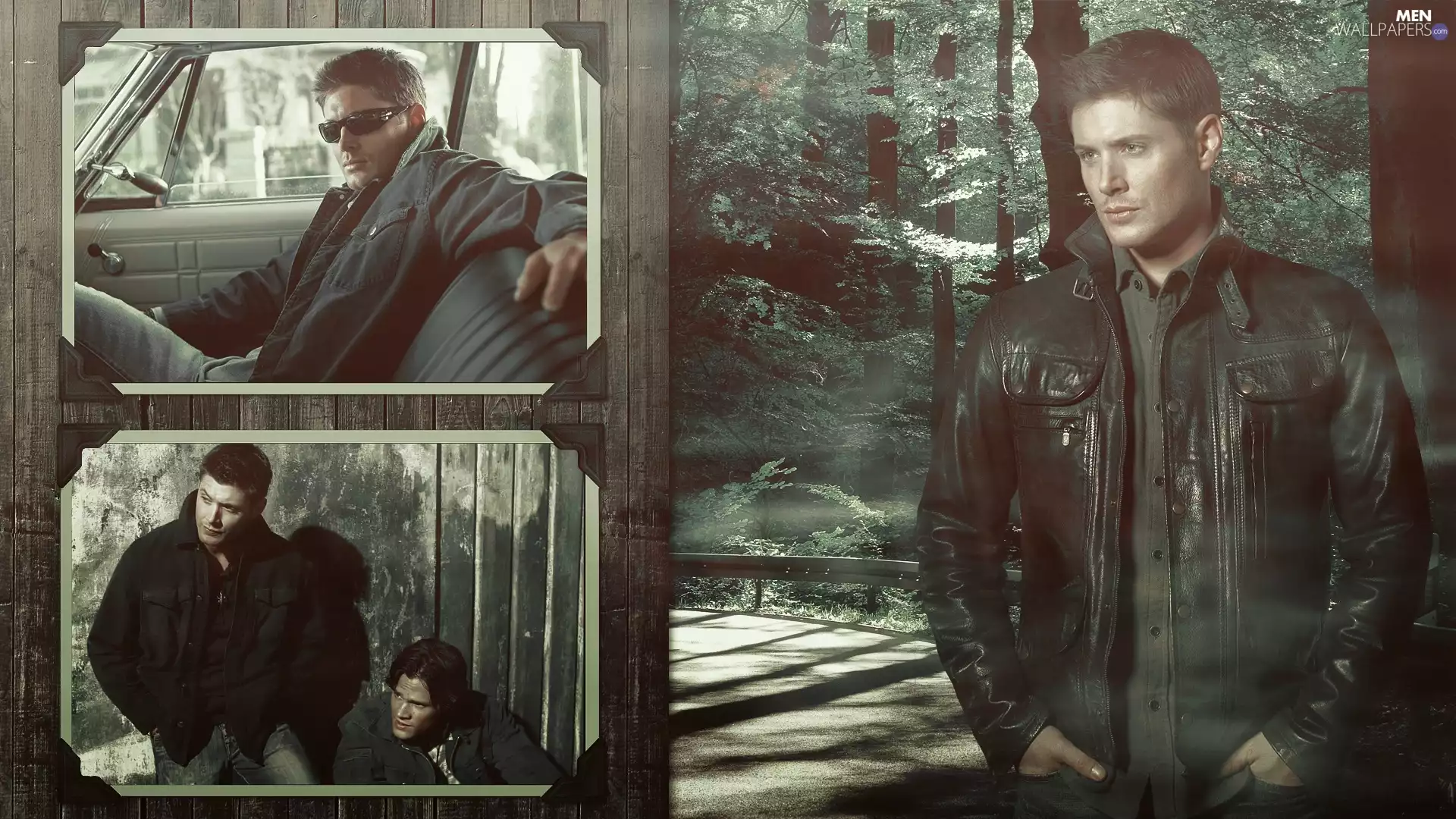 interior, car, Jared Padalecki, forest, Jensen Ackles