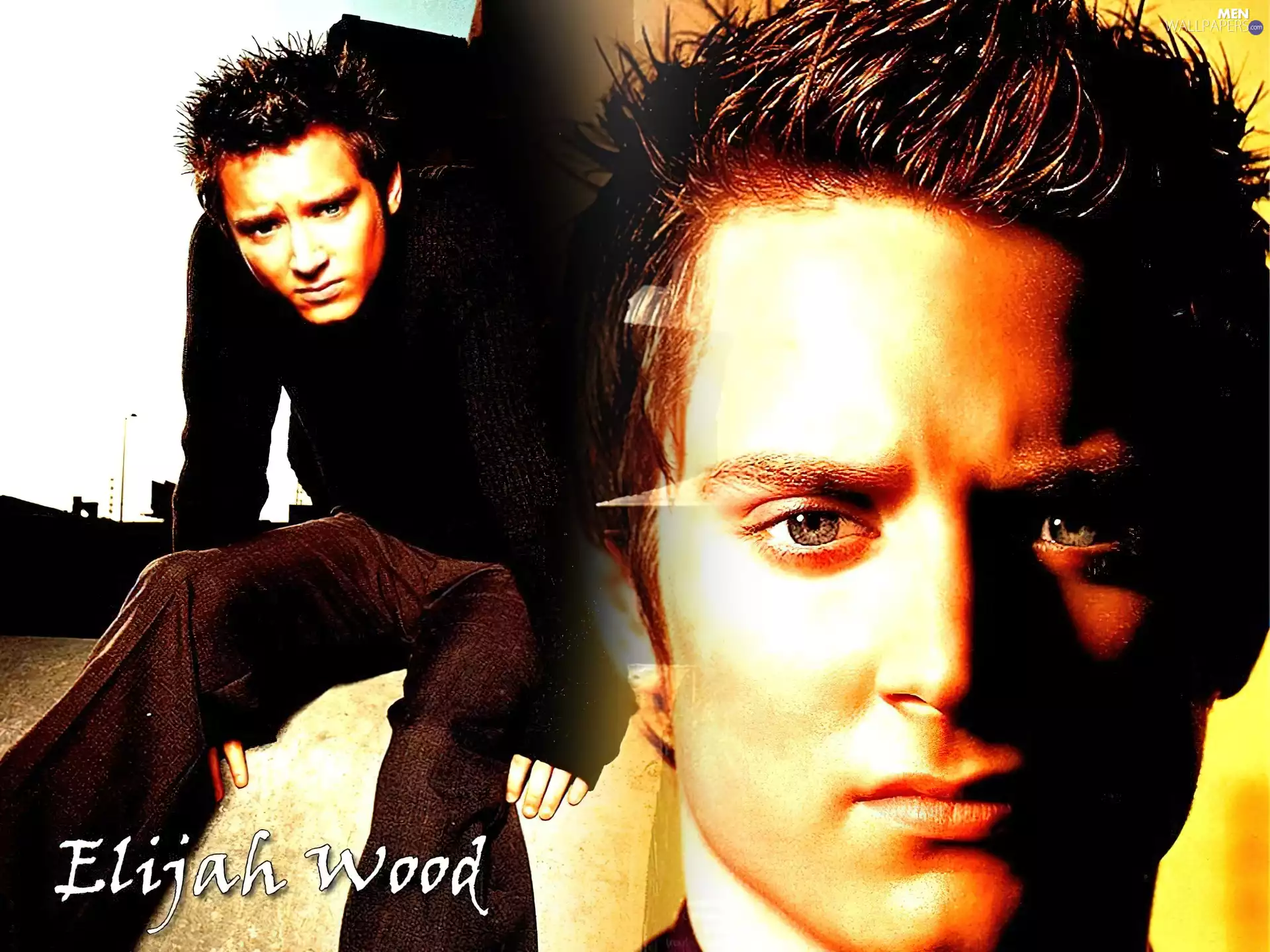 brown pants, Elijah Wood, Sweater