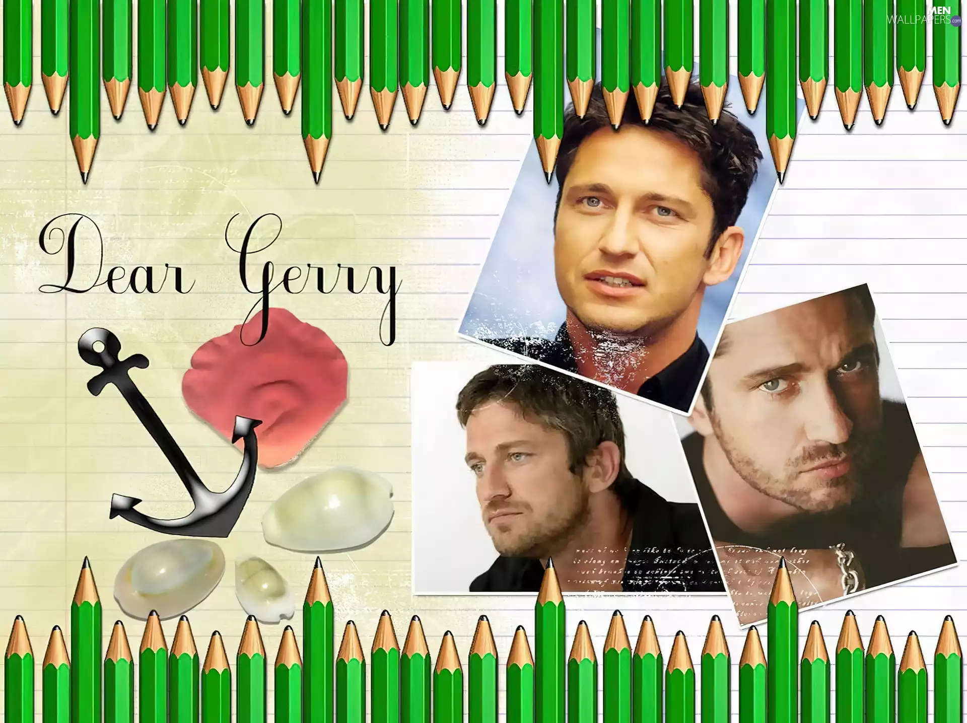 anchor, Gerard Butler, pencil