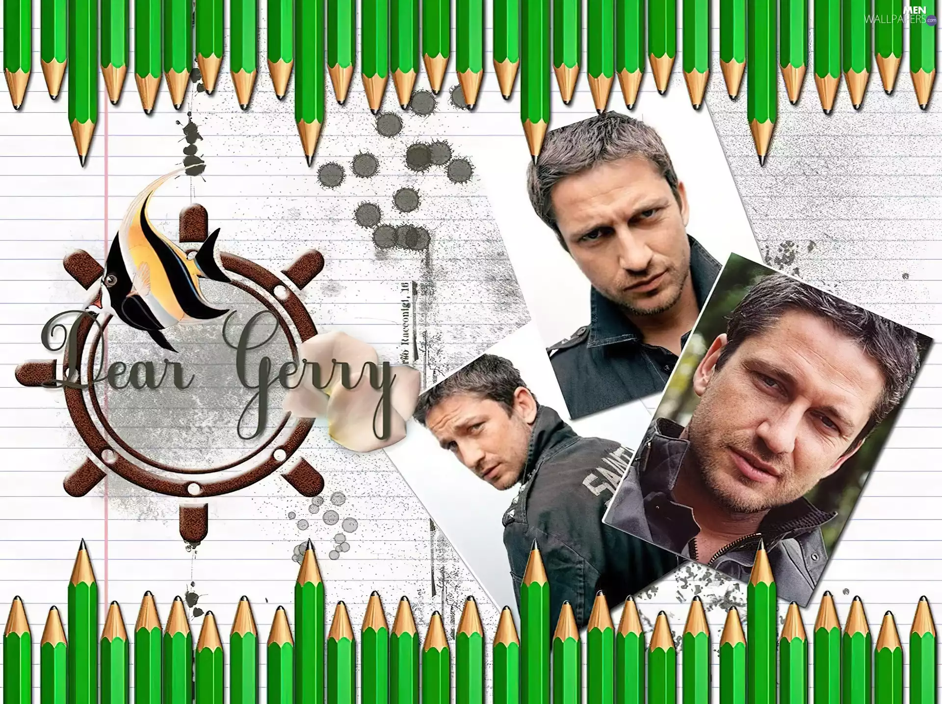 face, Gerard Butler, pencil