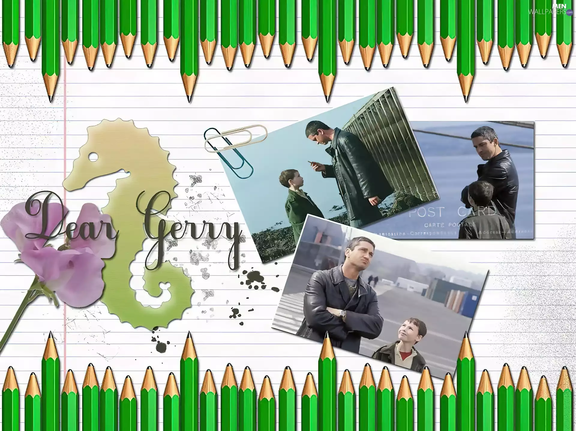 Flower, Gerard Butler, pencil