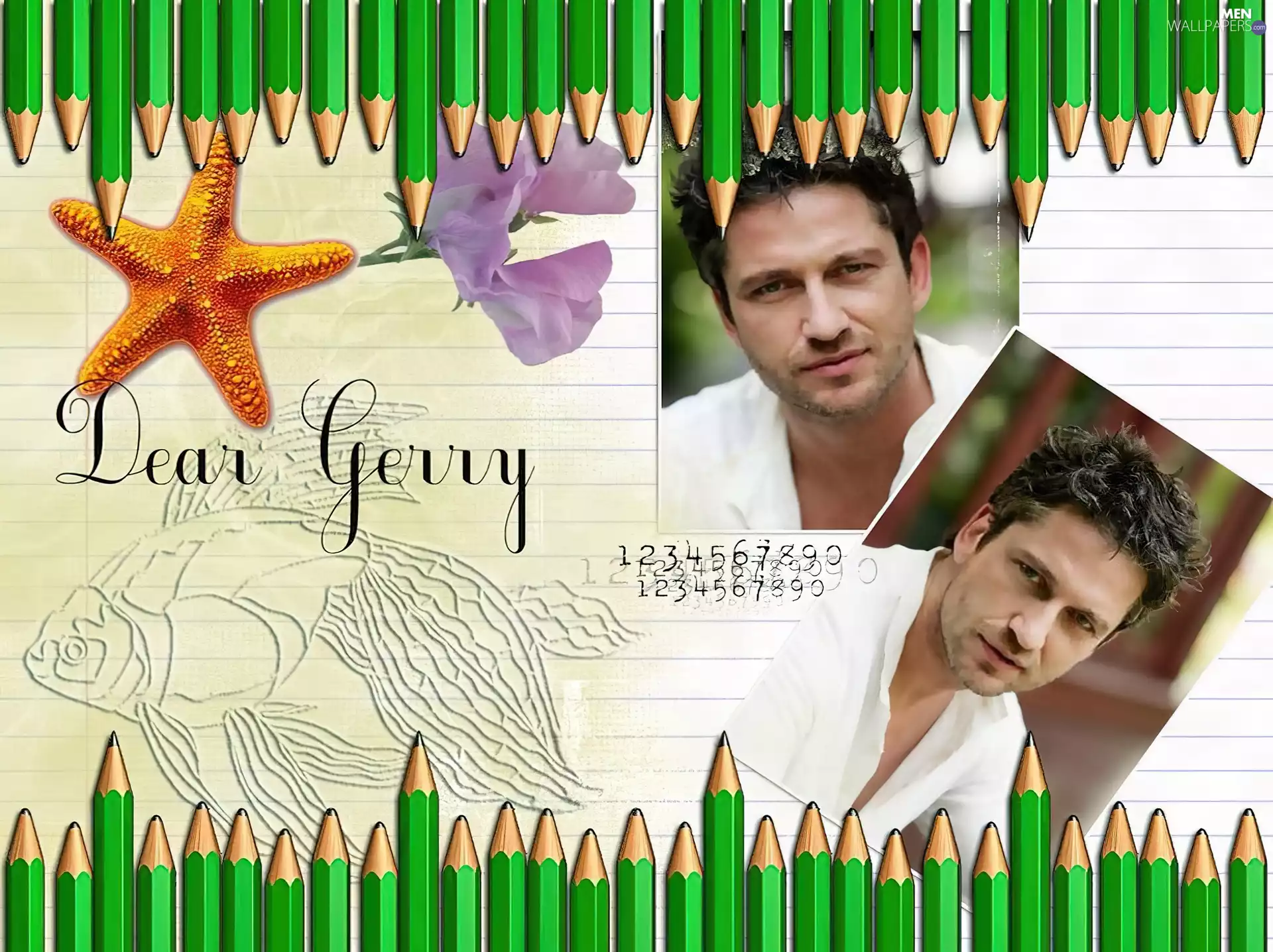 starfish, Gerard Butler, pencil