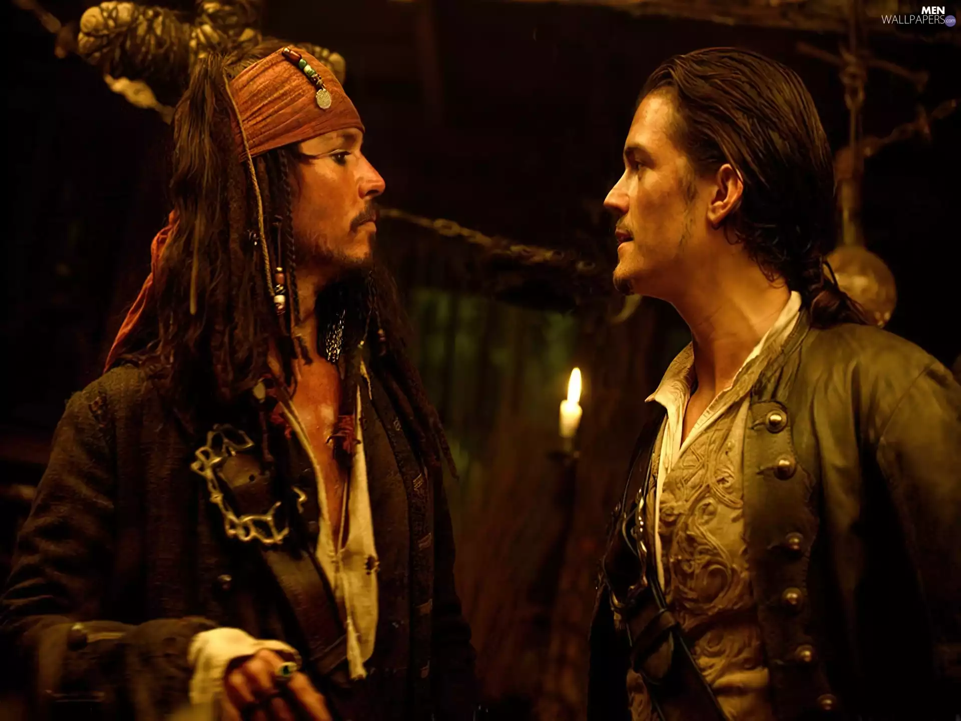 piraci_z_karaibow_2, Johnny Depp, pirate, Orlando Bloom