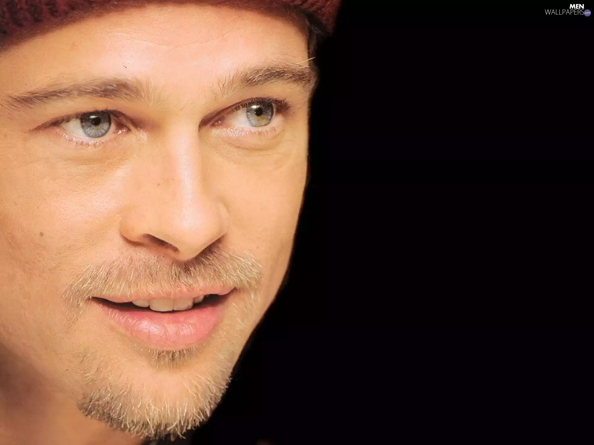 Brad Pitt, Eyes, beard, Blue