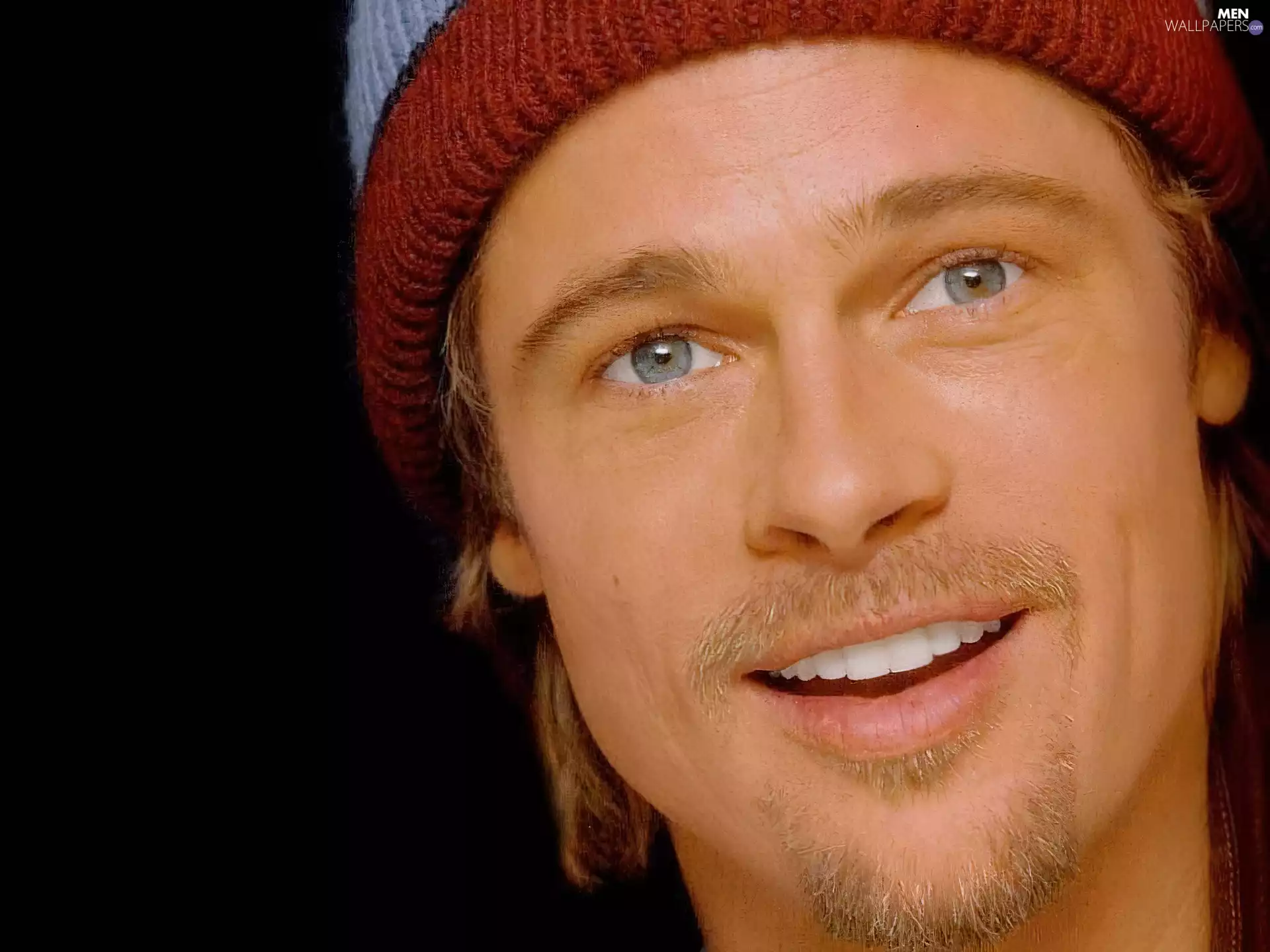 Brad Pitt, Hat, Smile, Coloured