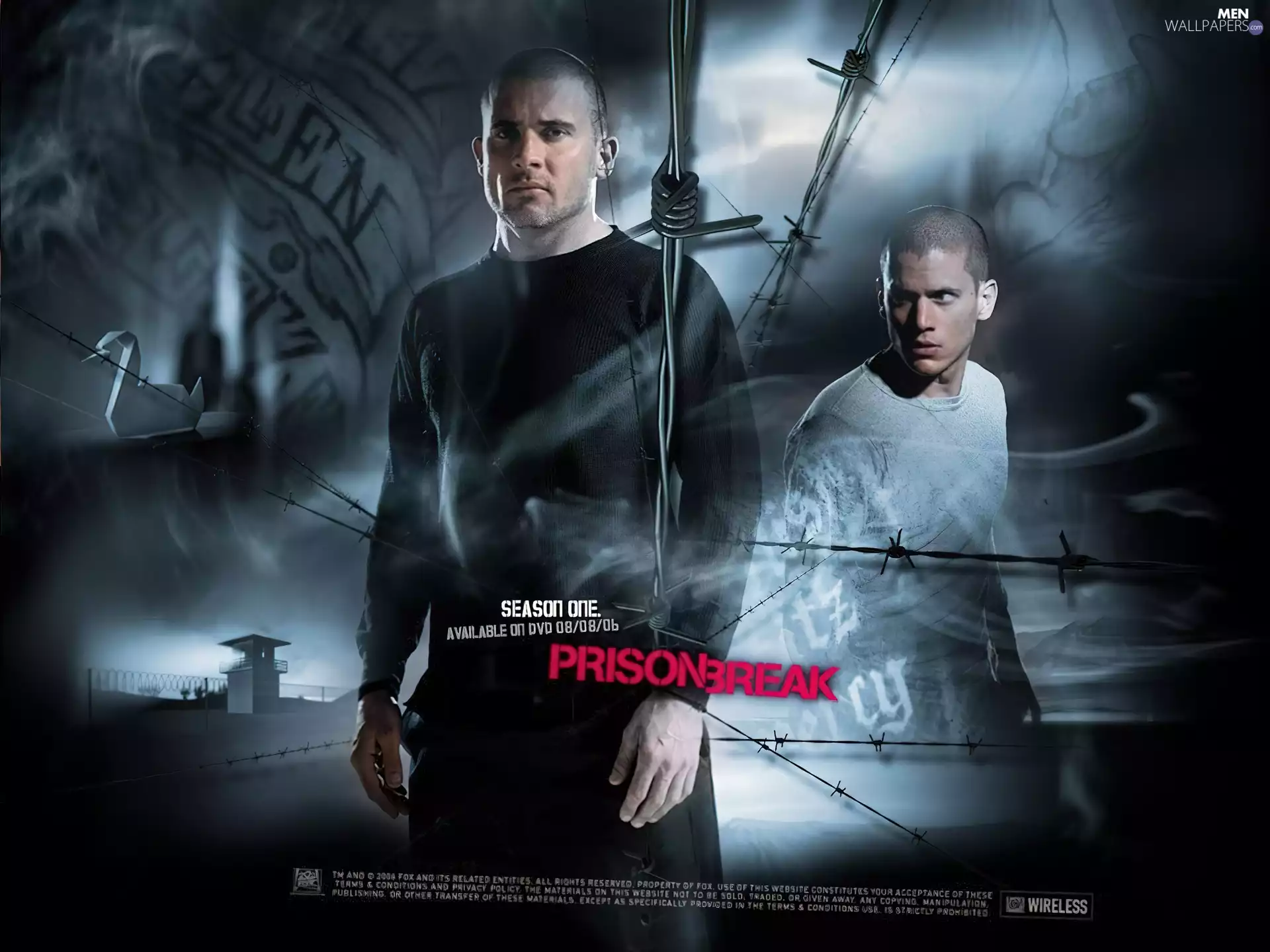 Prison Break, wire, Wentworth Miller, Dominic Purcell, Prison Break, prickly