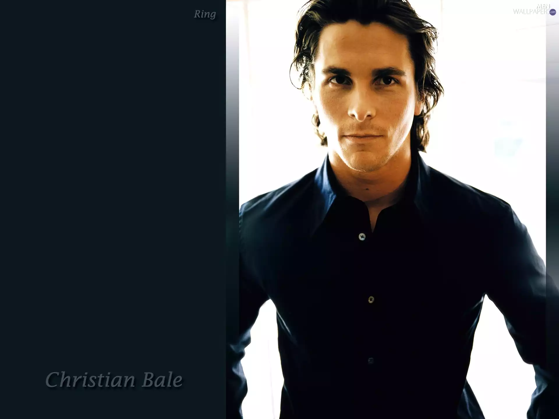Christian Bale, black shirt