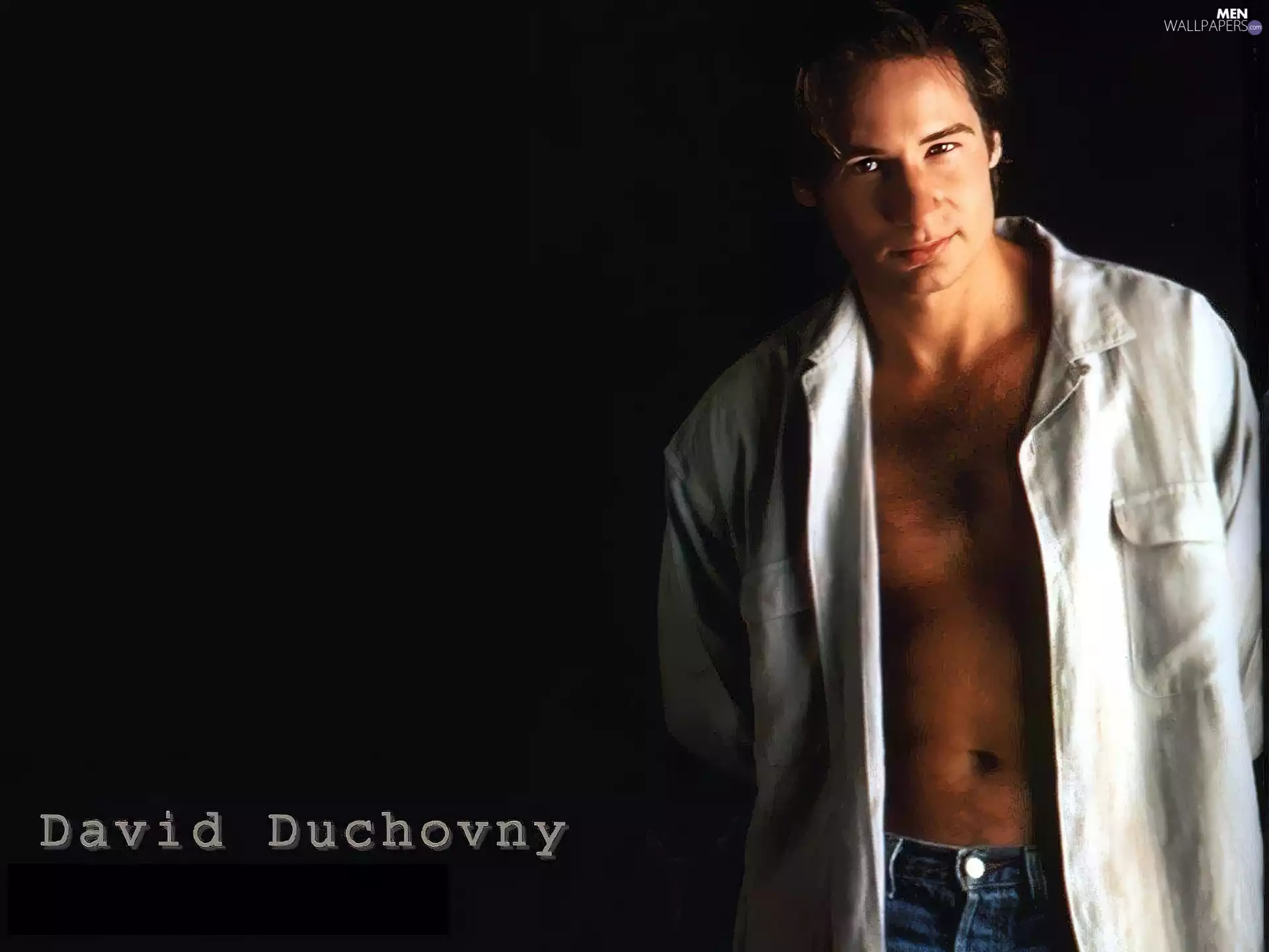 David Duchovny, clear shirt