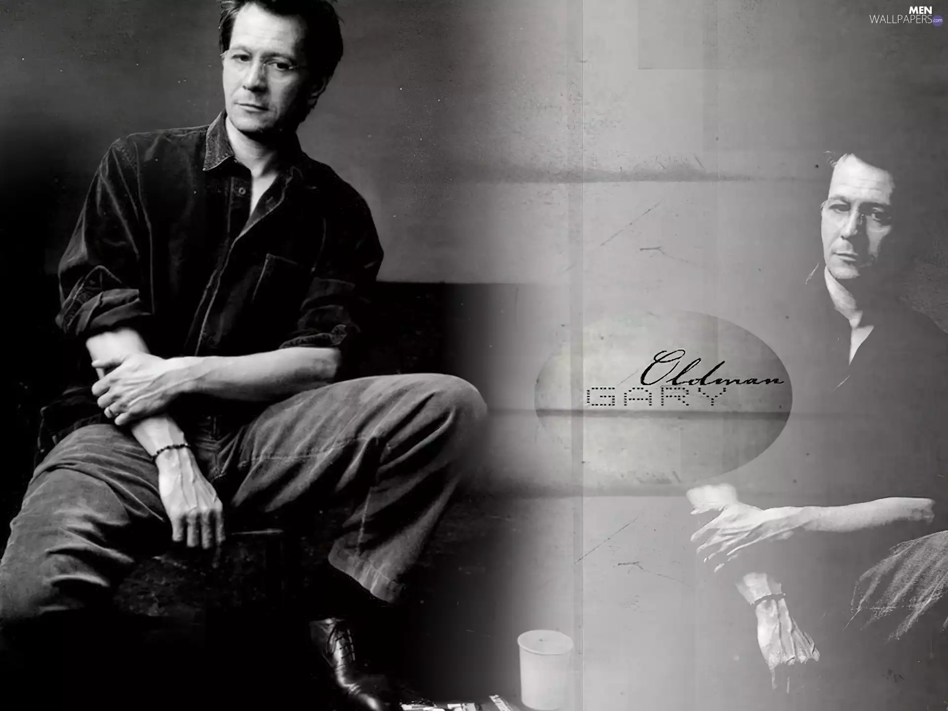 Gary Oldman, black shirt