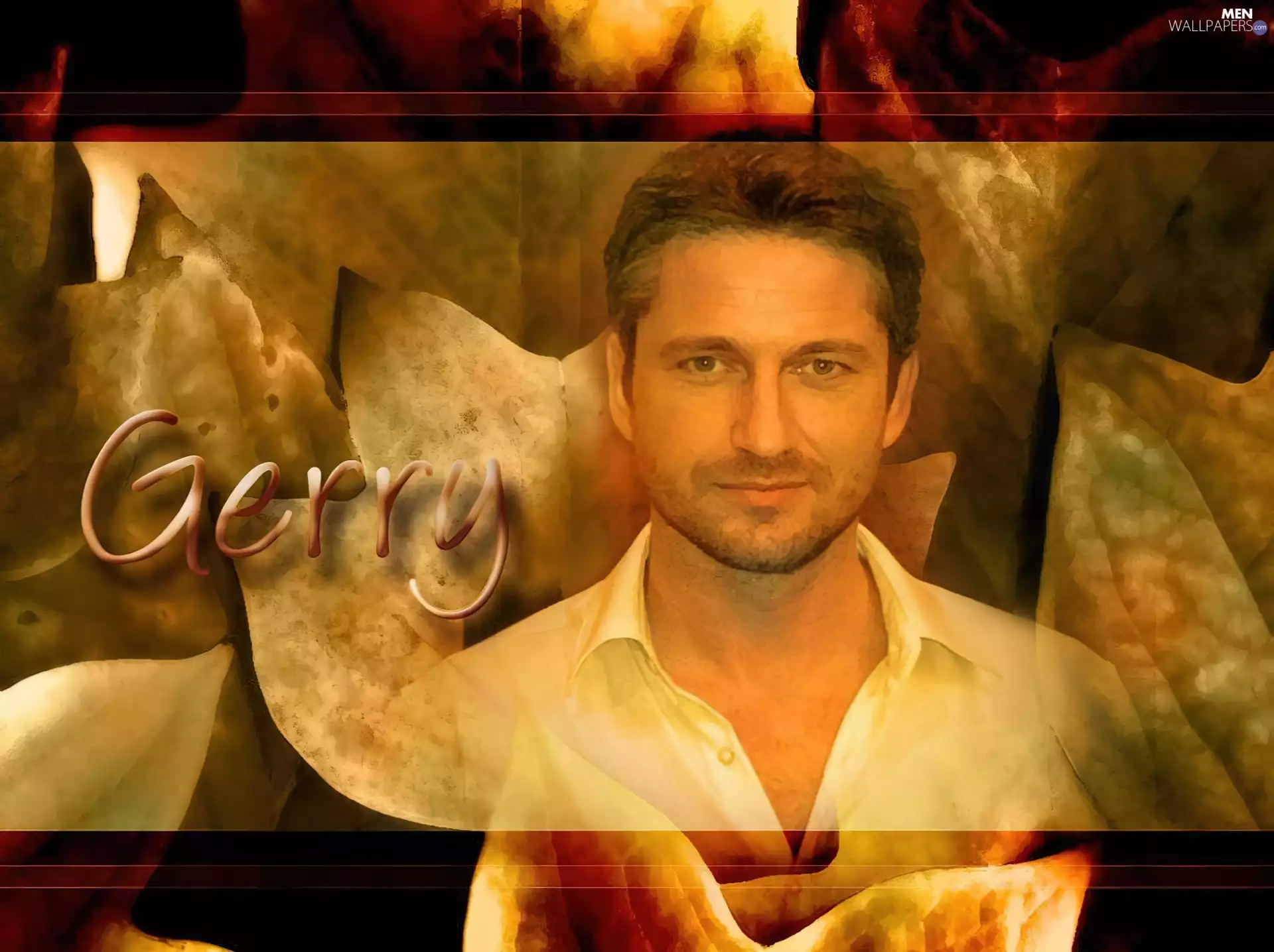 Gerard Butler, white shirt