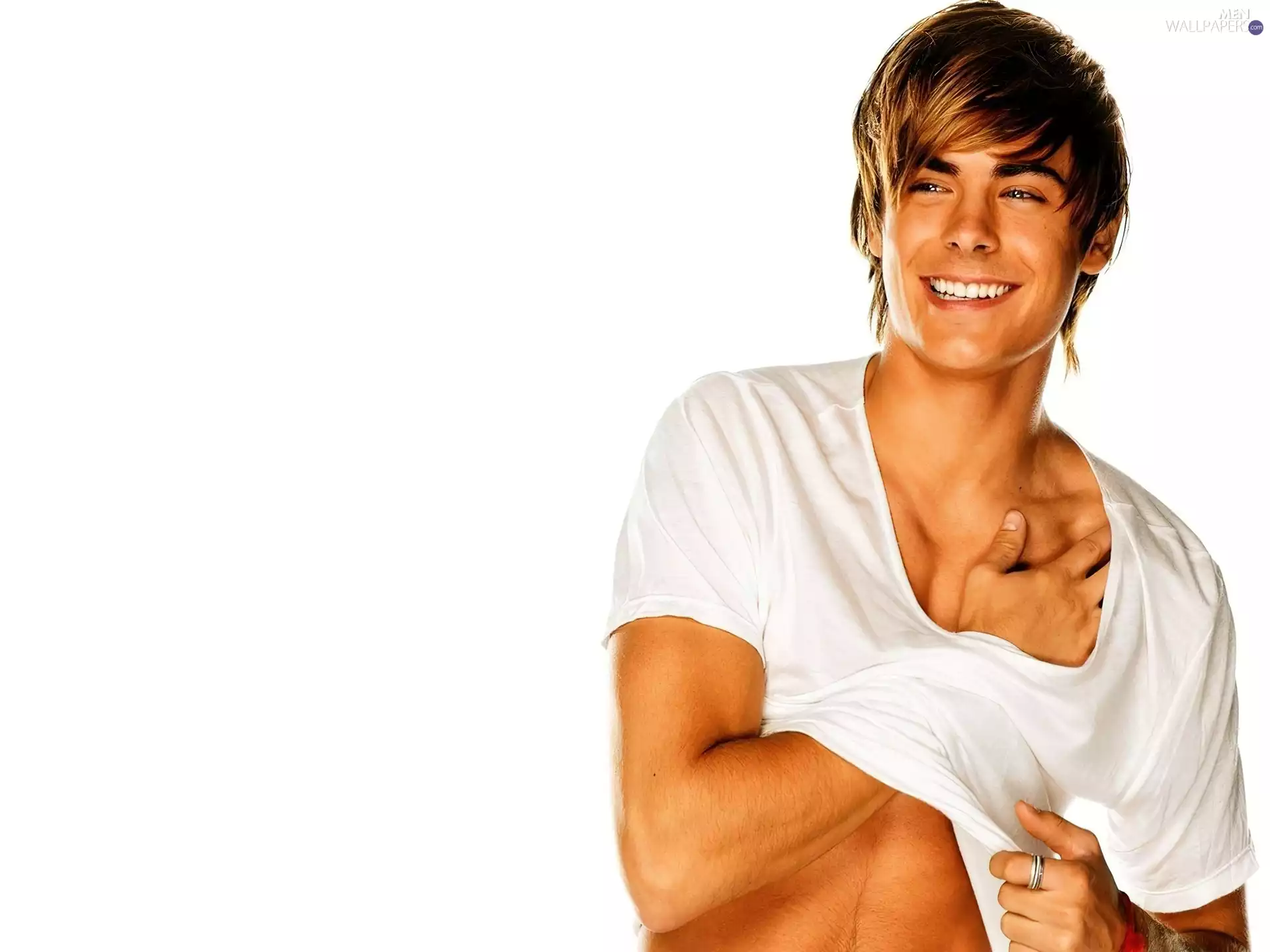 hand, Zac Efron, shirt