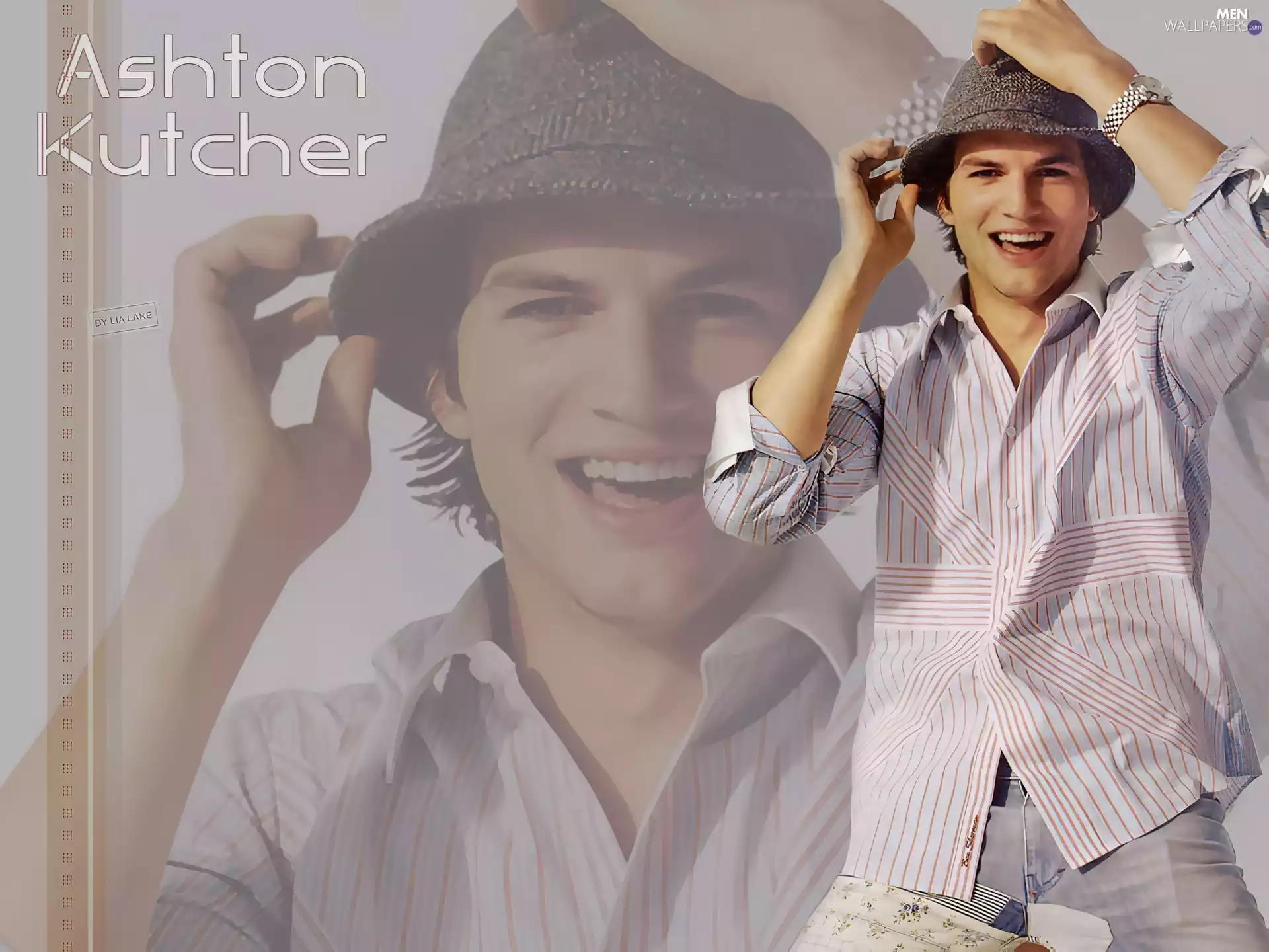 Hat, Ashton Kutcher, shirt