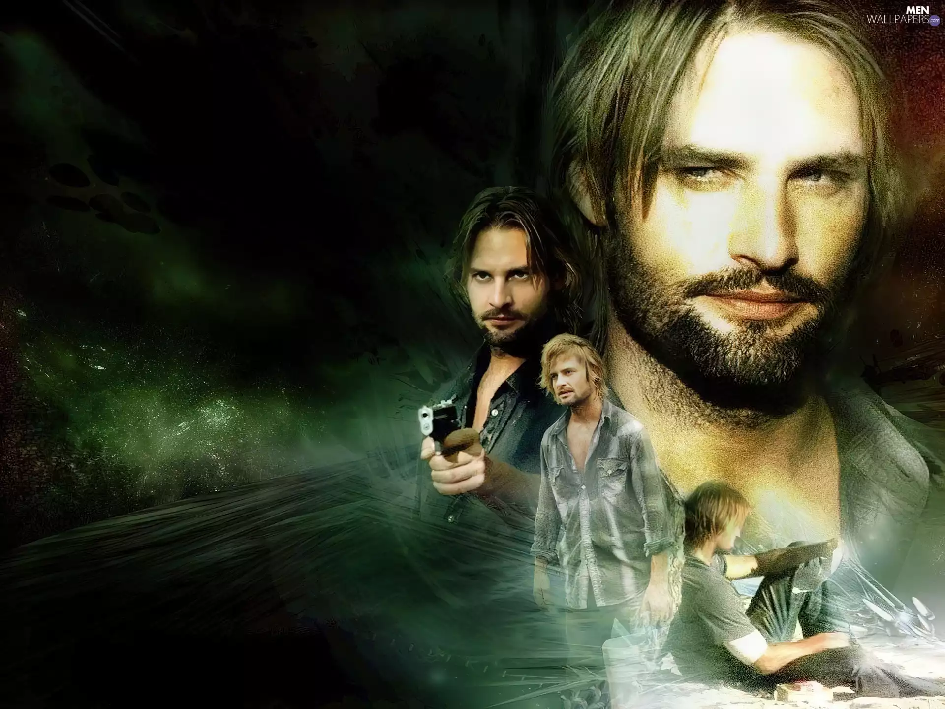 Filmy Lost, Gun, shirt, Josh Holloway