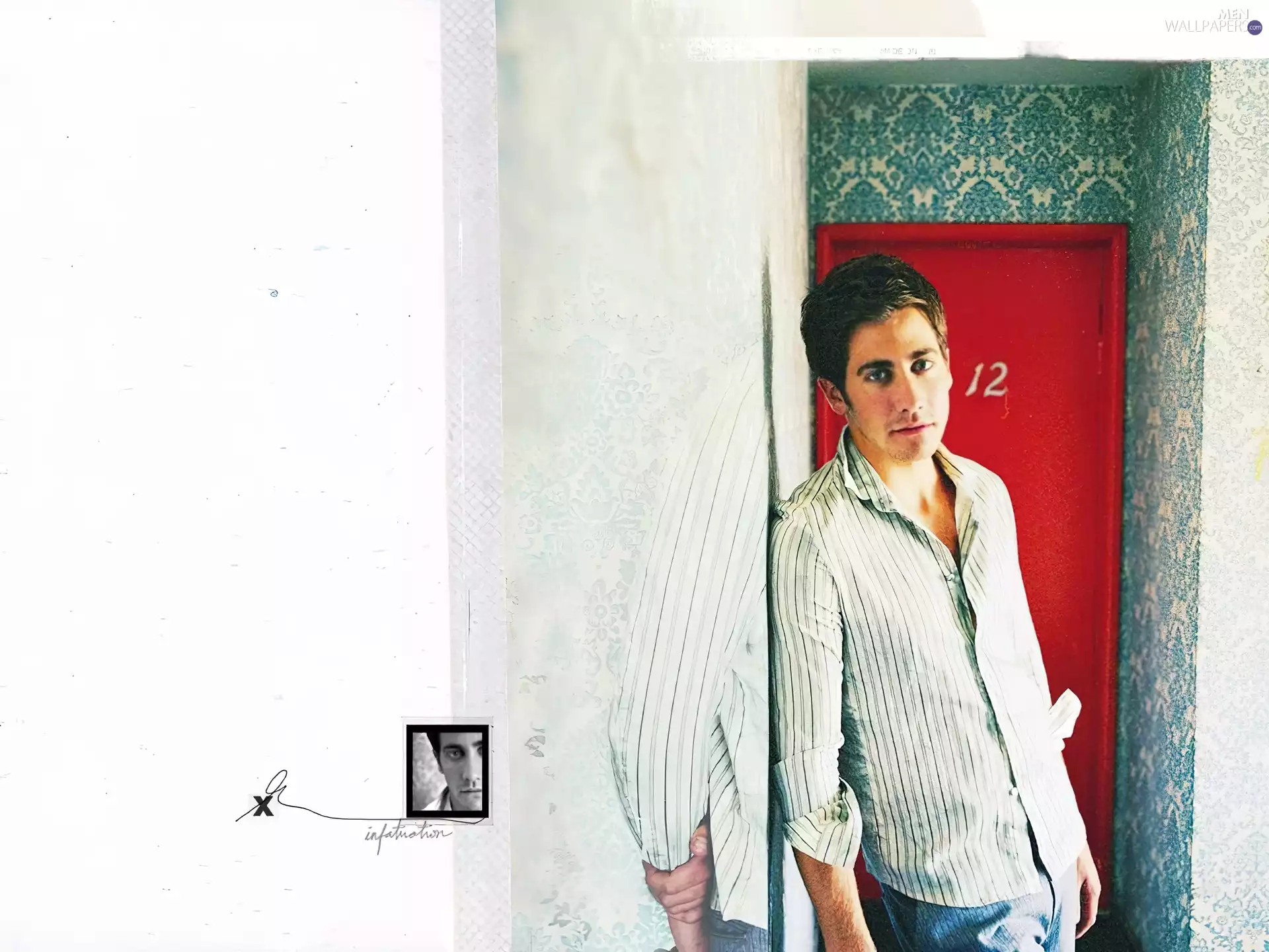 Jake Gyllenhaal, striped shirt