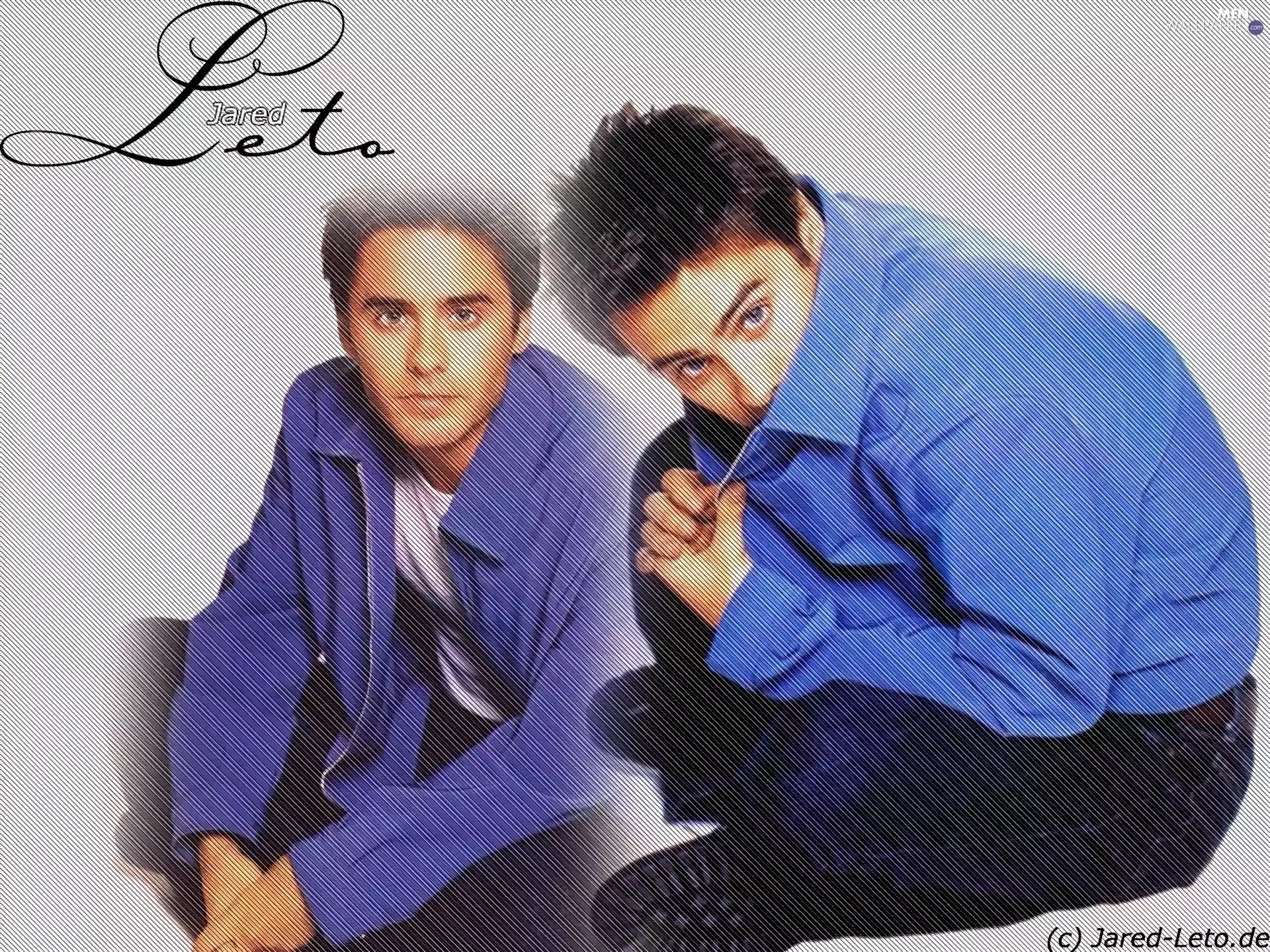 Jared Leto, blue shirt