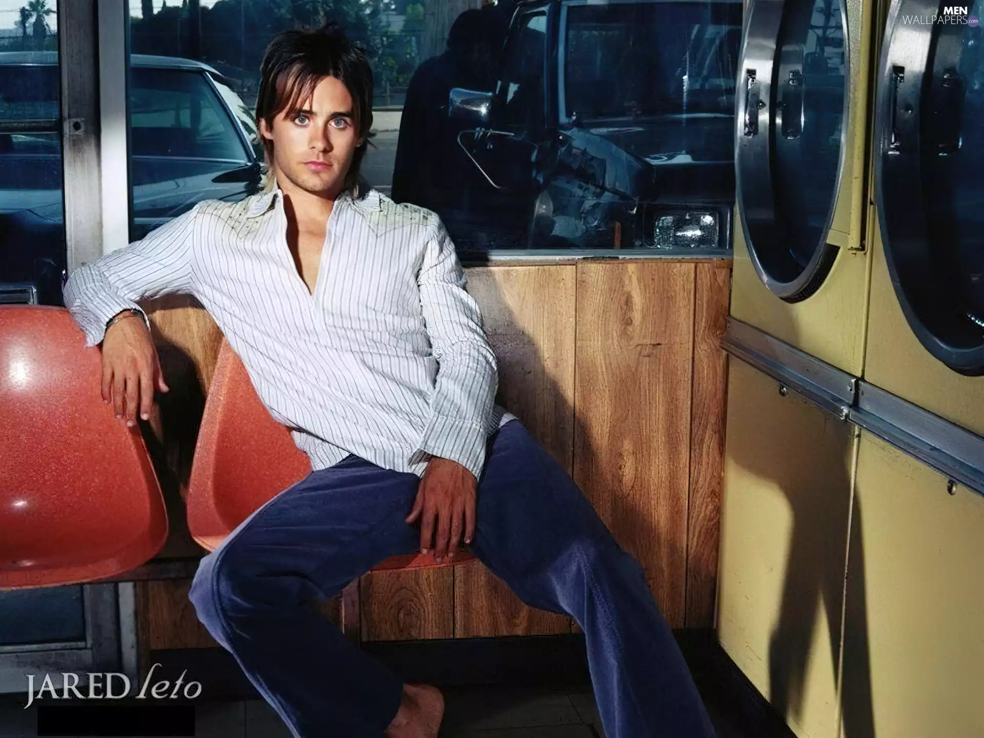 Jared Leto, striped shirt