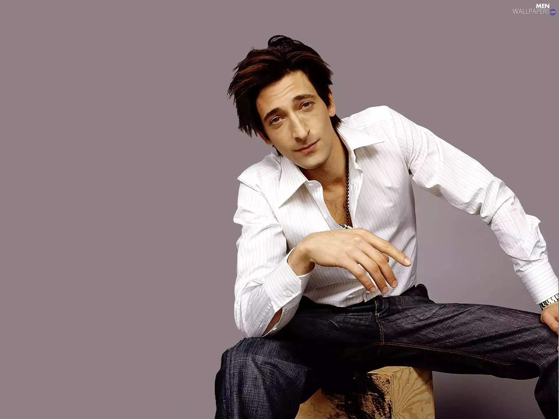 jeans, Adrien Brody, shirt
