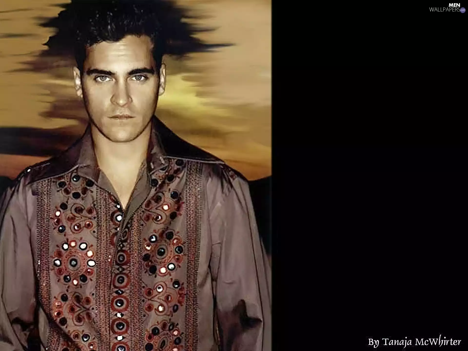 Joaquin Phoenix, colored shirt