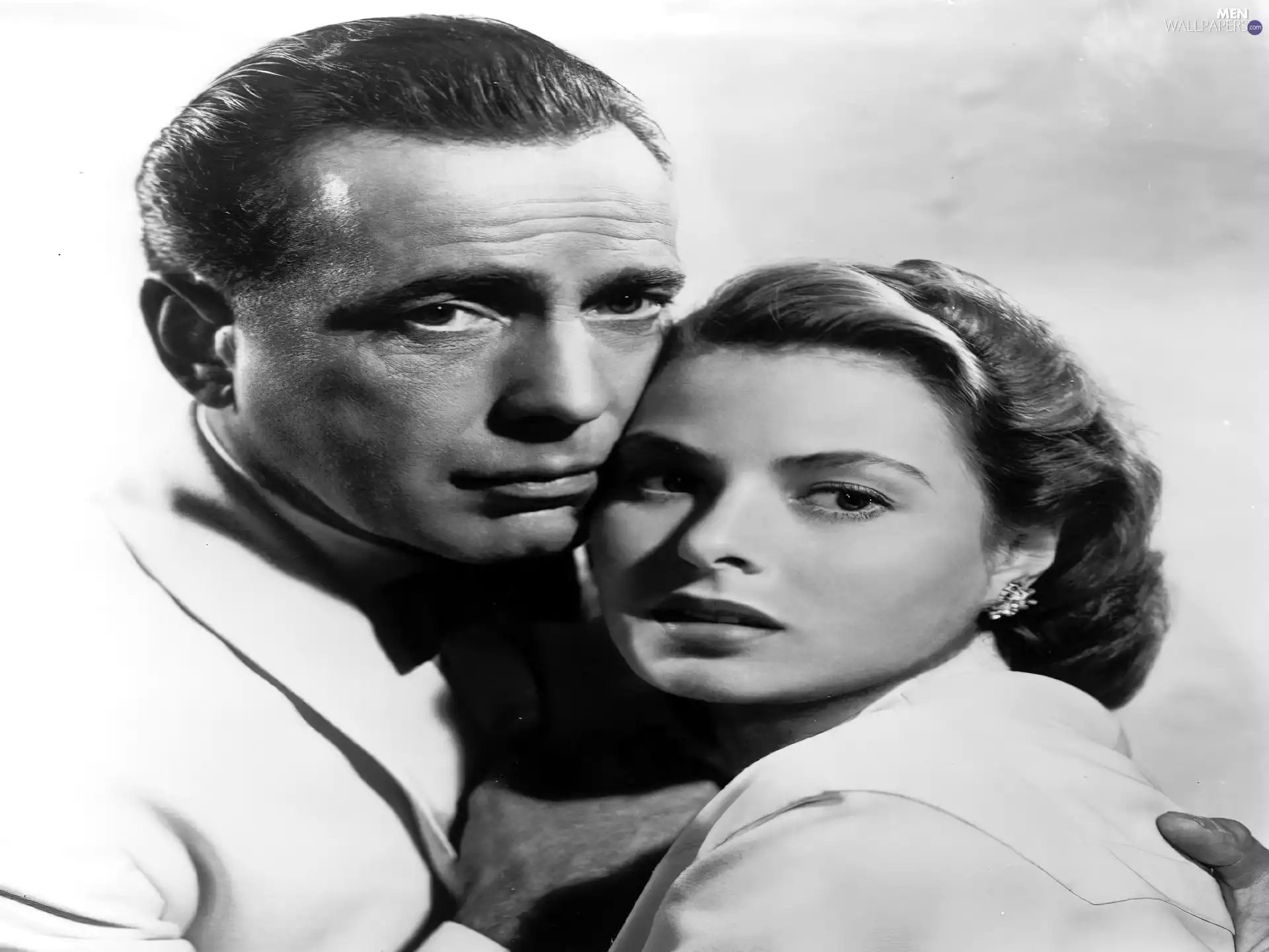 Casablanca, Humphrey Bogart, snuggled, Ingrid Bergman