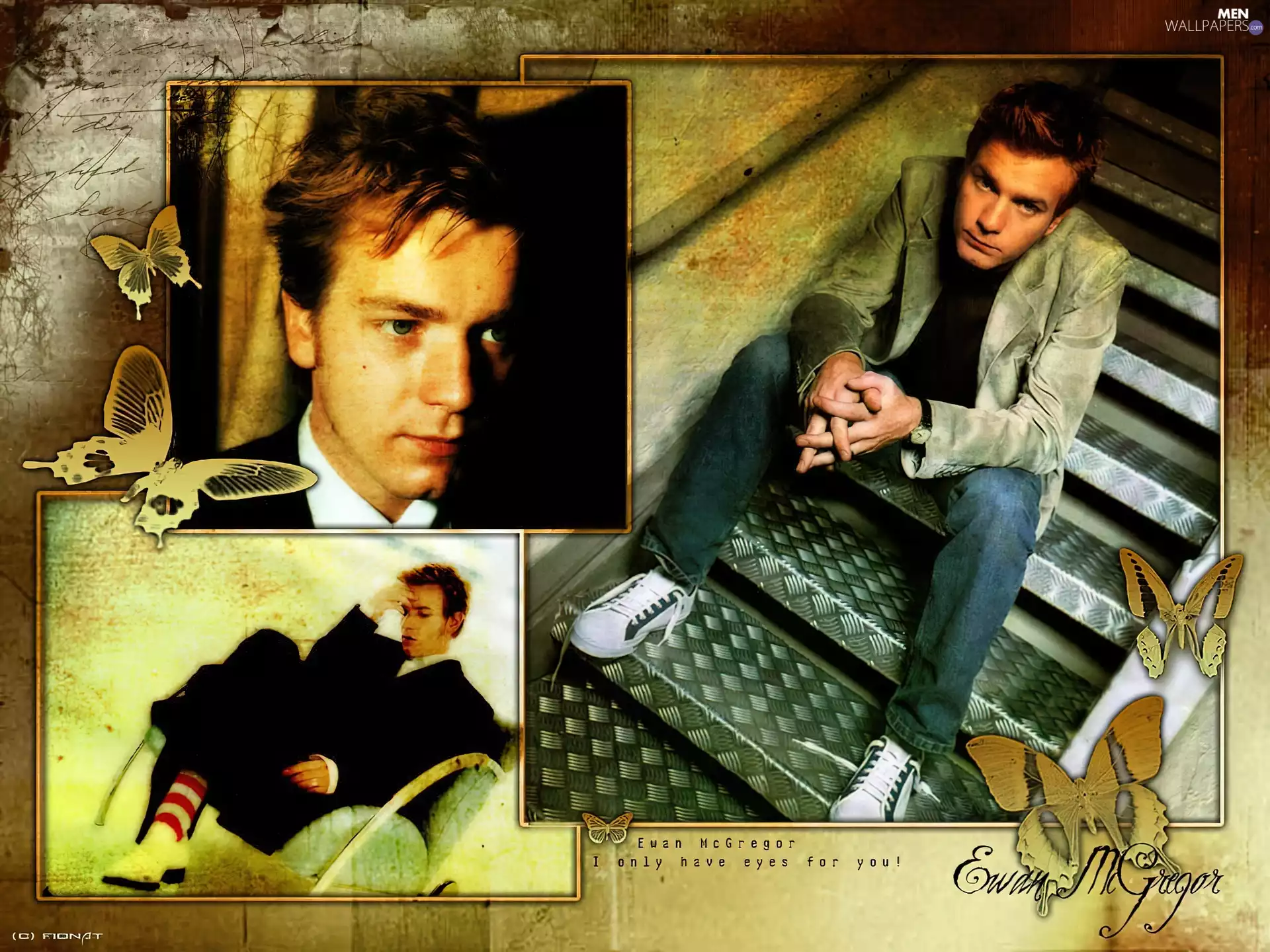butterfly, Ewan McGregor, Stairs