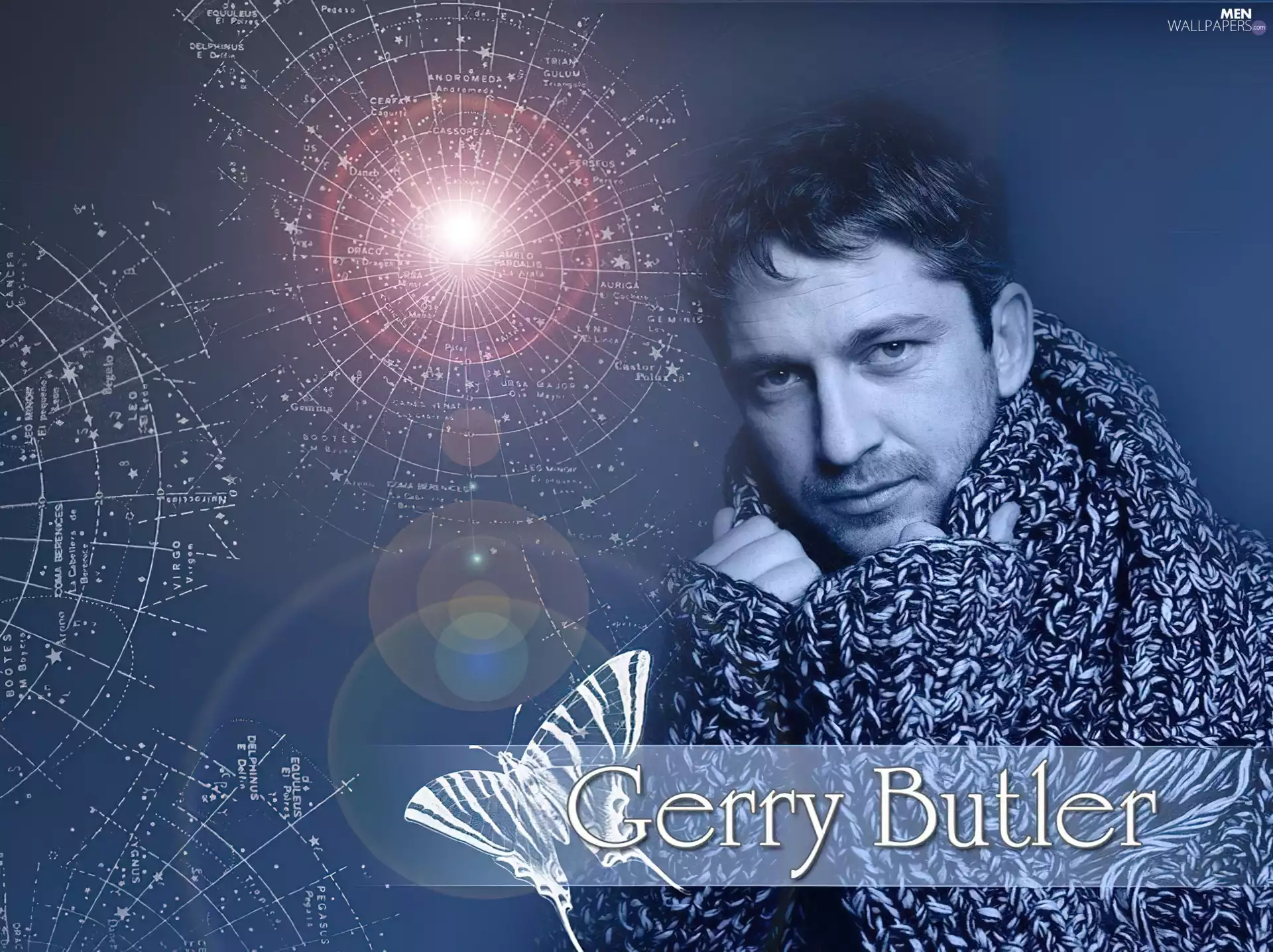 butterfly, Gerard Butler, sweater