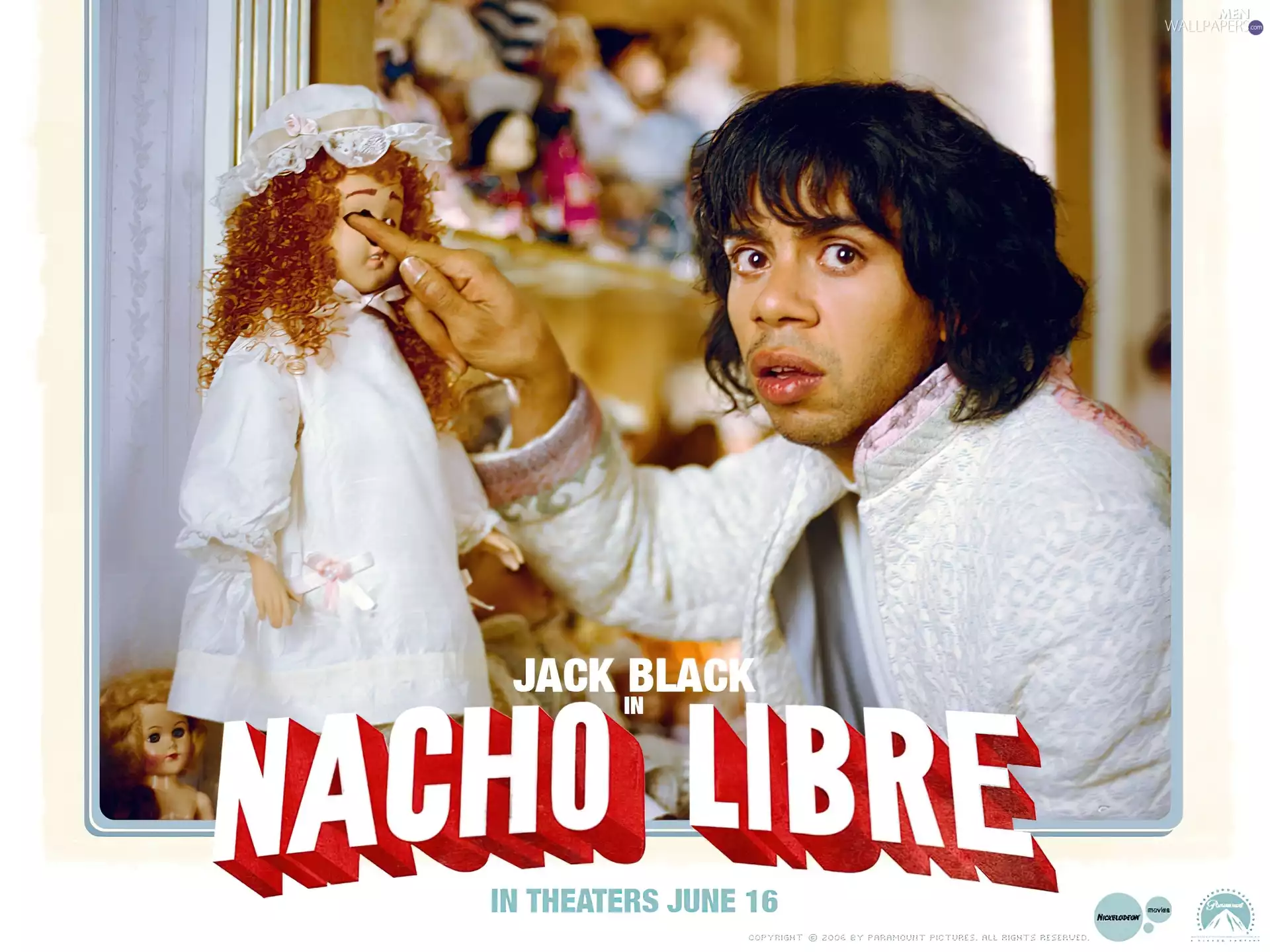 Nacho Libre, doll, text, Hector Jimenez