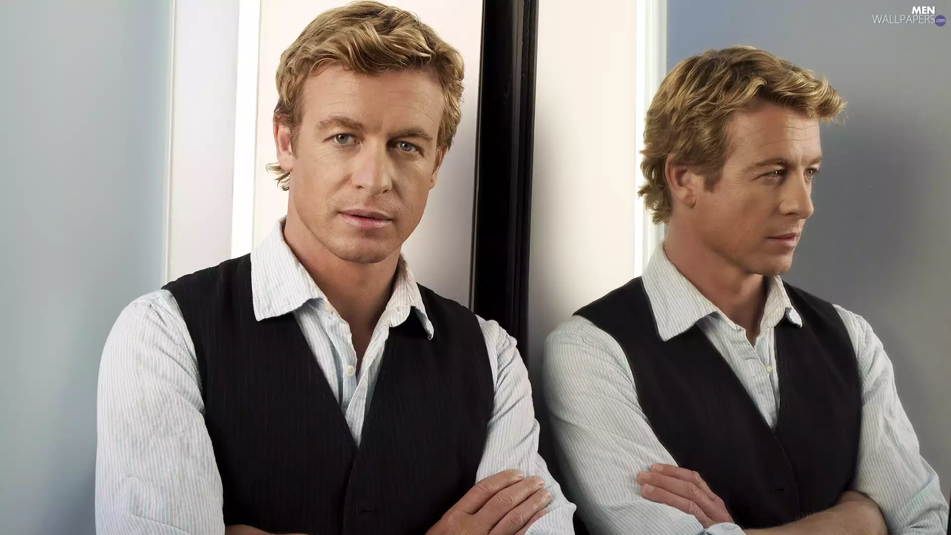 Mirror, reflection, series, The Mentalist, Simon Baker