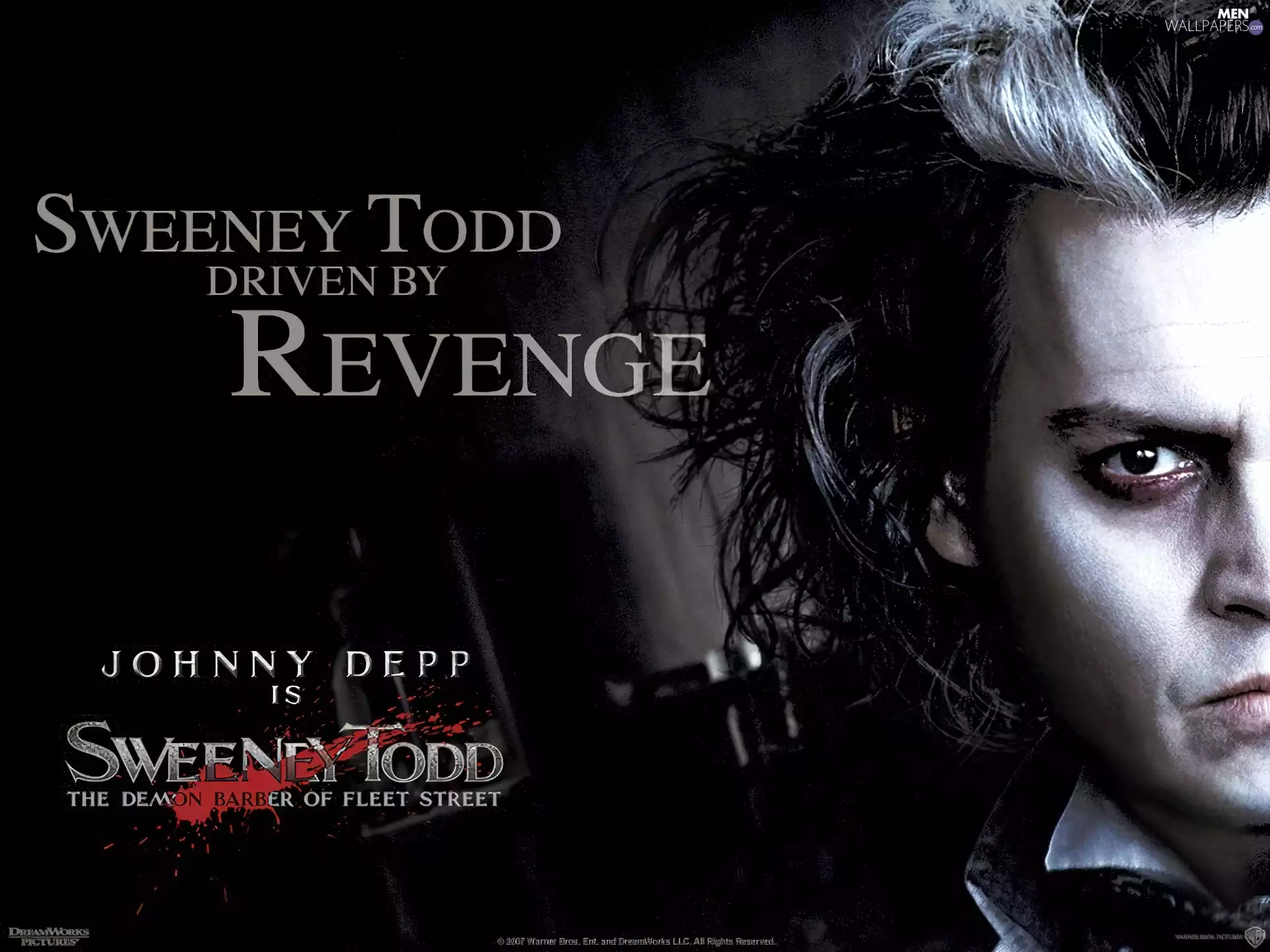 face, subtitles, Johnny Depp, head-dress, Sweeney Todd