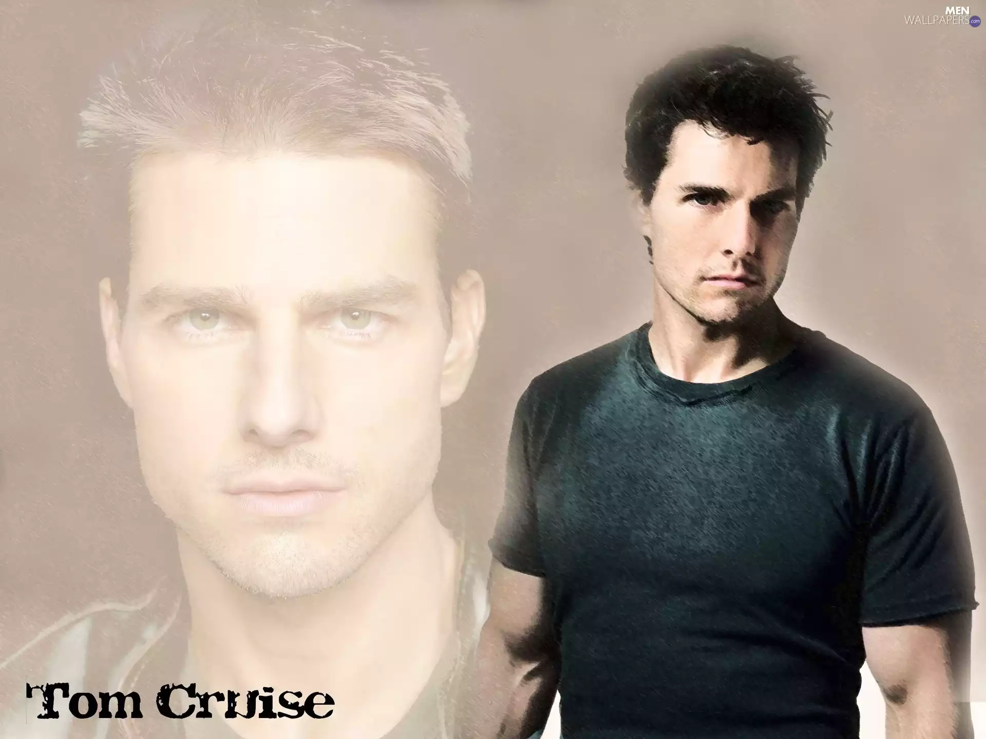 black t-shirt, Tom Cruise, face