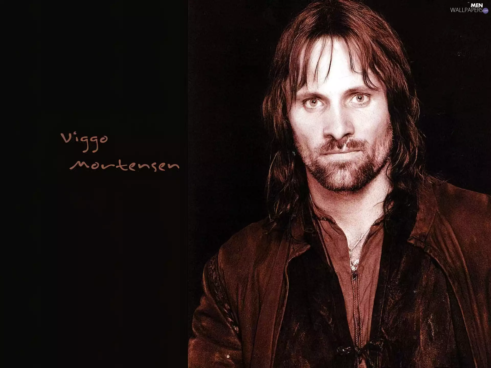 beard, Viggo Mortensen, long hair