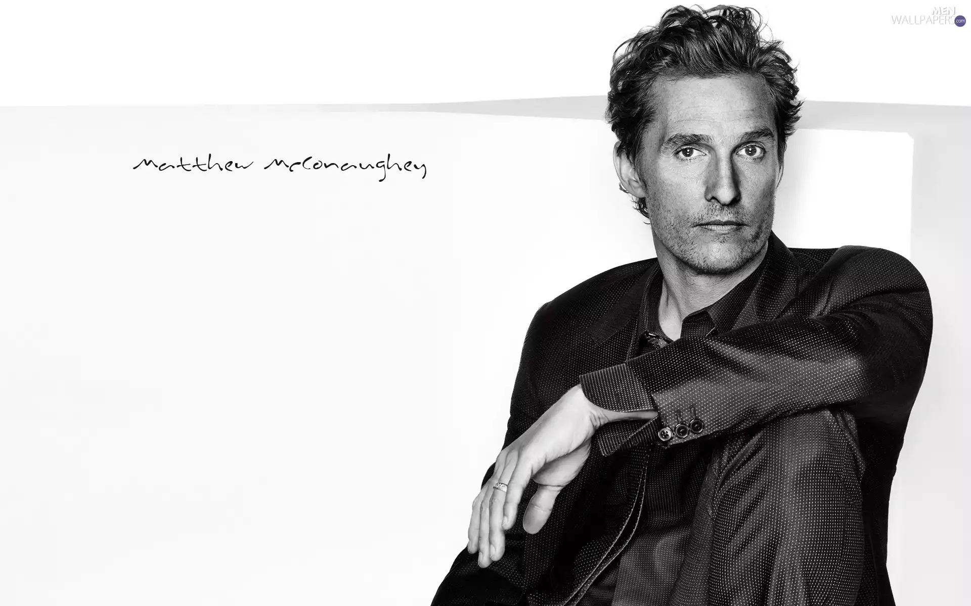 actor, Black and white, autograph, Matthew McConaughey