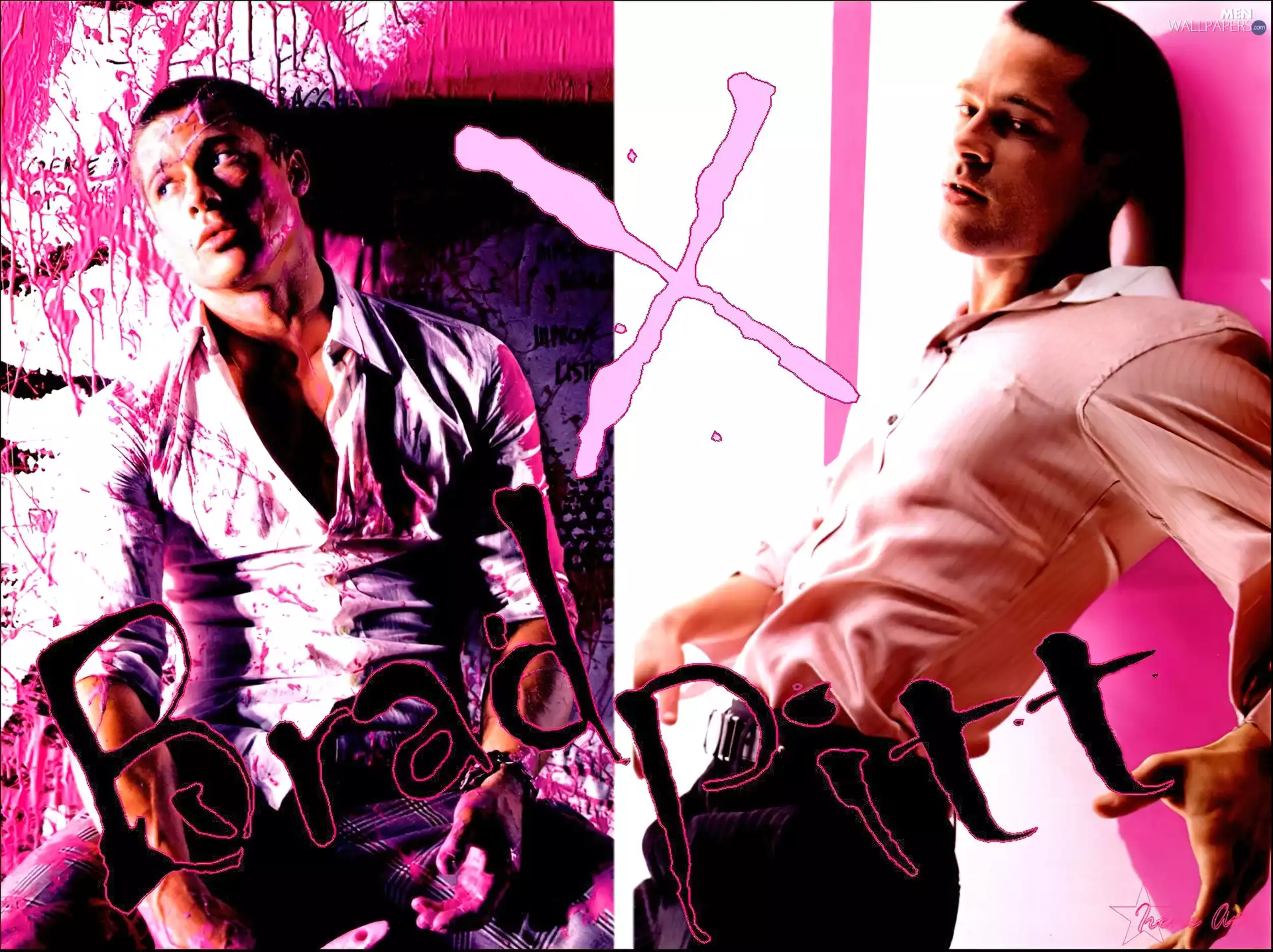 shirt, Brad Pitt, White