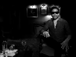 Lenny Kravitz, Glasses, Black and white, glass