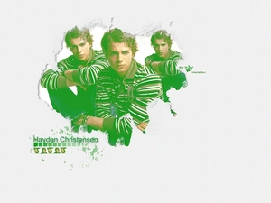 Hayden Christensen, striped blouse