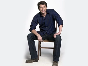 Blue, shirt, actor, Chair, Patrick Dempsey