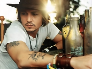 Hat, Johnny Depp, Bottles