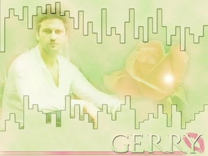 Colourfull Flowers, Gerard Butler, white shirt