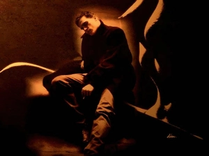 Joaquin Phoenix, black coat