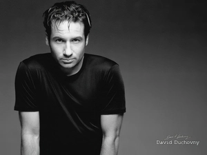 David Duchovny, black t-shirt