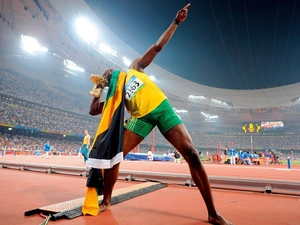 flag, Jamaica, athlete, Stadium, Usain Bolt