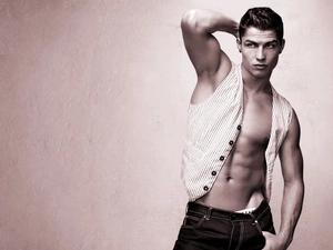 waistcoat, Jeans, Cristiano Ronaldo, footballer, a man