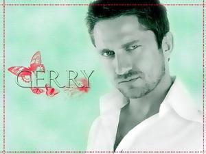 butterfly, Gerard Butler, white shirt
